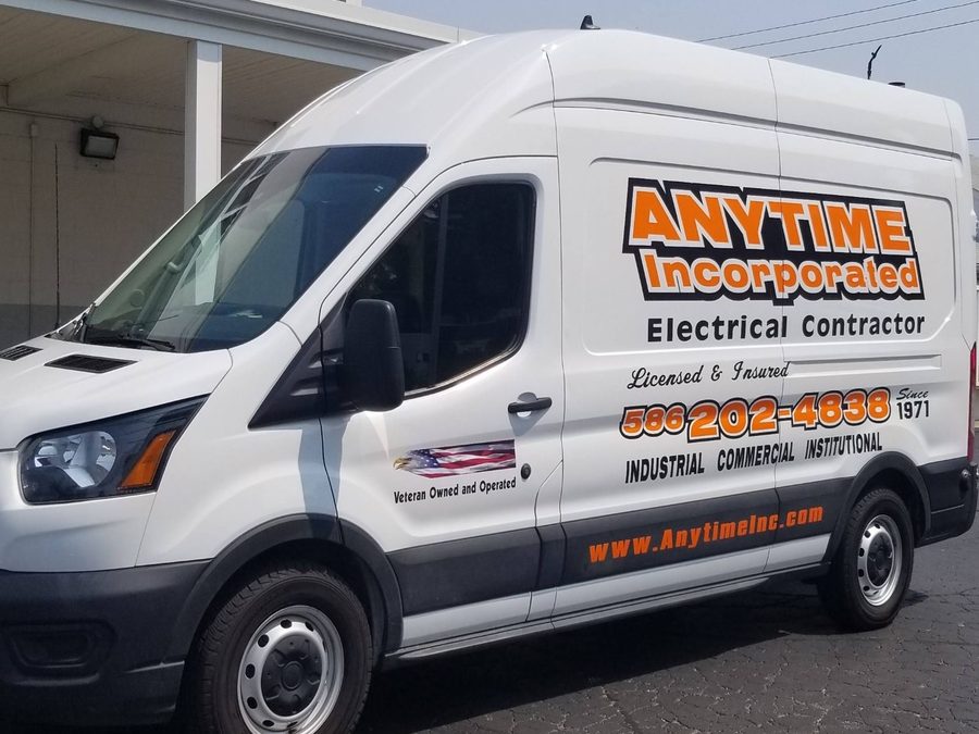 Anytime Inc. service van &mdash; licensed electrician Macomb County MI
